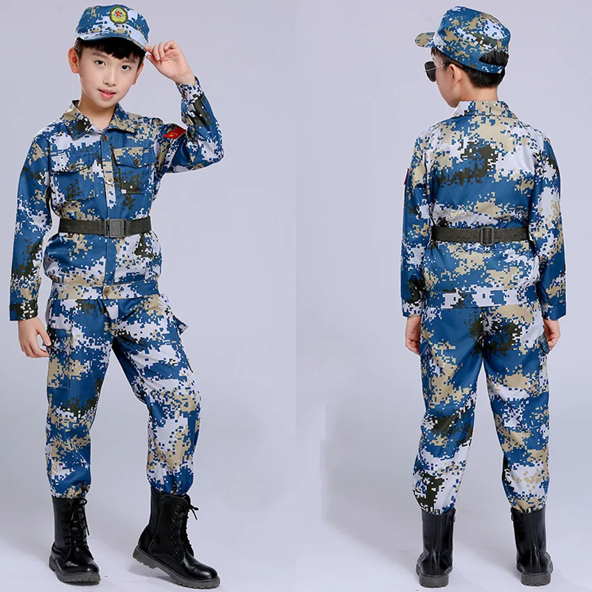 Children's Camouflage Uniforms Role-playing Military Suits for Teenagers Summer Camp Party Costumes Carnival Children's Day