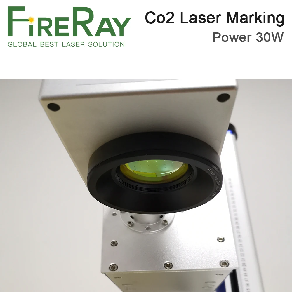 Fireray-ポータブルレーザー彫刻機10.6um co2,亜鉛メッキ装置,10mmレンズ付き,210x210mm