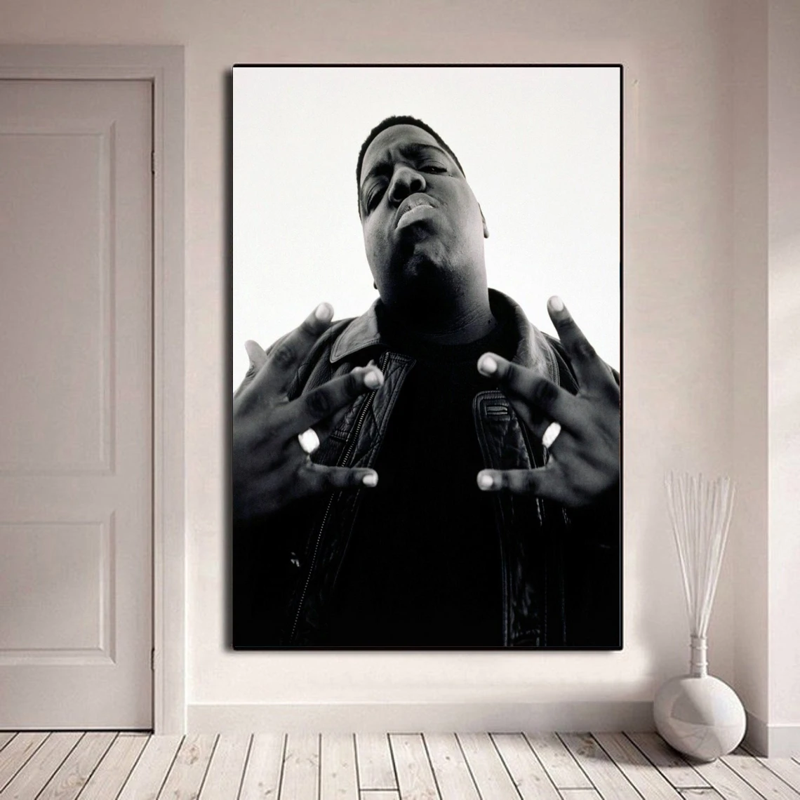 Notorious Biggie Smalls Print Poster, Hip Hop Rap, Wall Art, Hip-Hop Rapper, Music Legend, Fashion Décor Black White Print