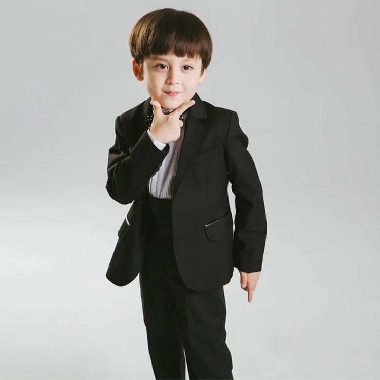 Flower Boys Jacket + Pants+Tie 3PCS Formal Suit Japan Kids Wedding Party Tuxedos Prince Boys Gentlemen Birthday Dress Costume