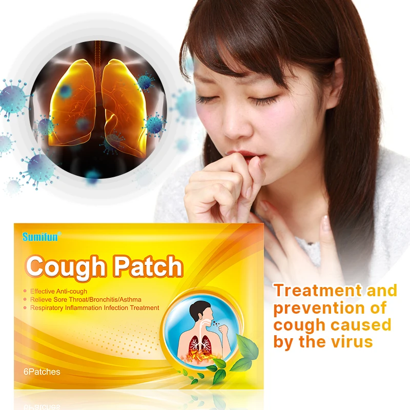 12pcs=2bags Herbal Cough Patches Children Adult Anti-cough Asthma Plaster Throat Itching Excessive Phlegm Treatment StickerD3936