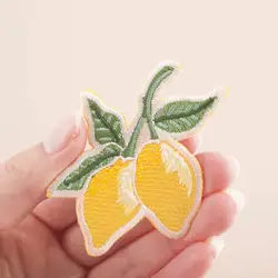 Lemons Embroidered Patch Iron on Patches Summer Fruit Fresh Lemons Gift Jackets Decoration Hats Bags Cartoon Sewing