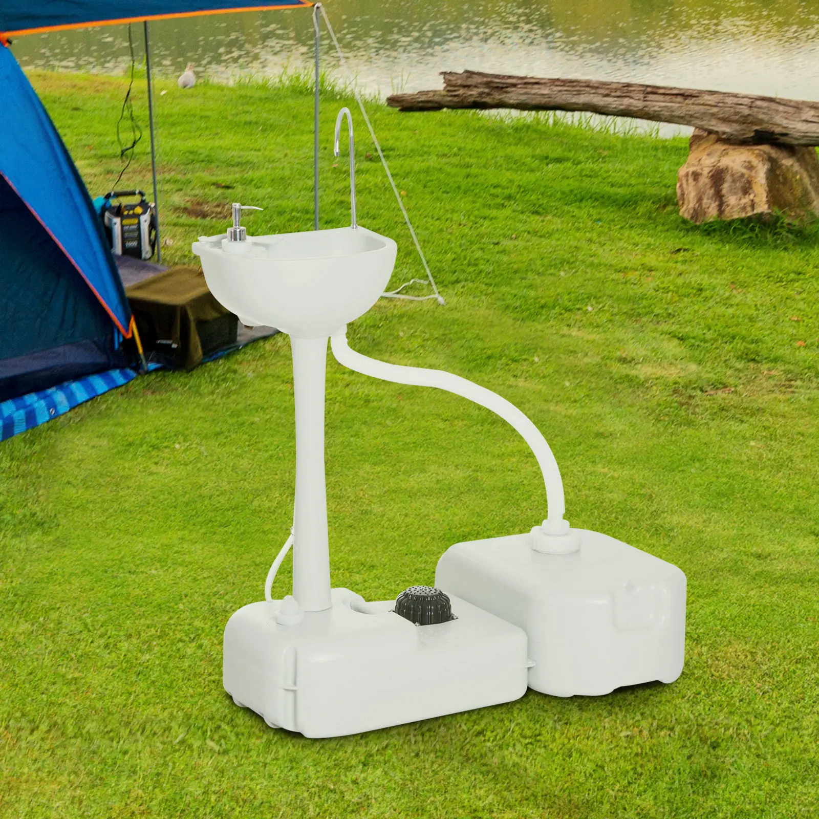 Outsunny portable Camping sink with soap water tanks 83x50x103 cm