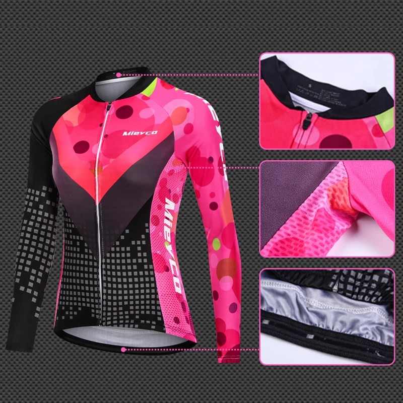 Mulher conjunto de roupas de ciclismo primavera outono longo jérsei ropa deportiva mujer bmx terno mtb bicicleta equipamento roupas femininas