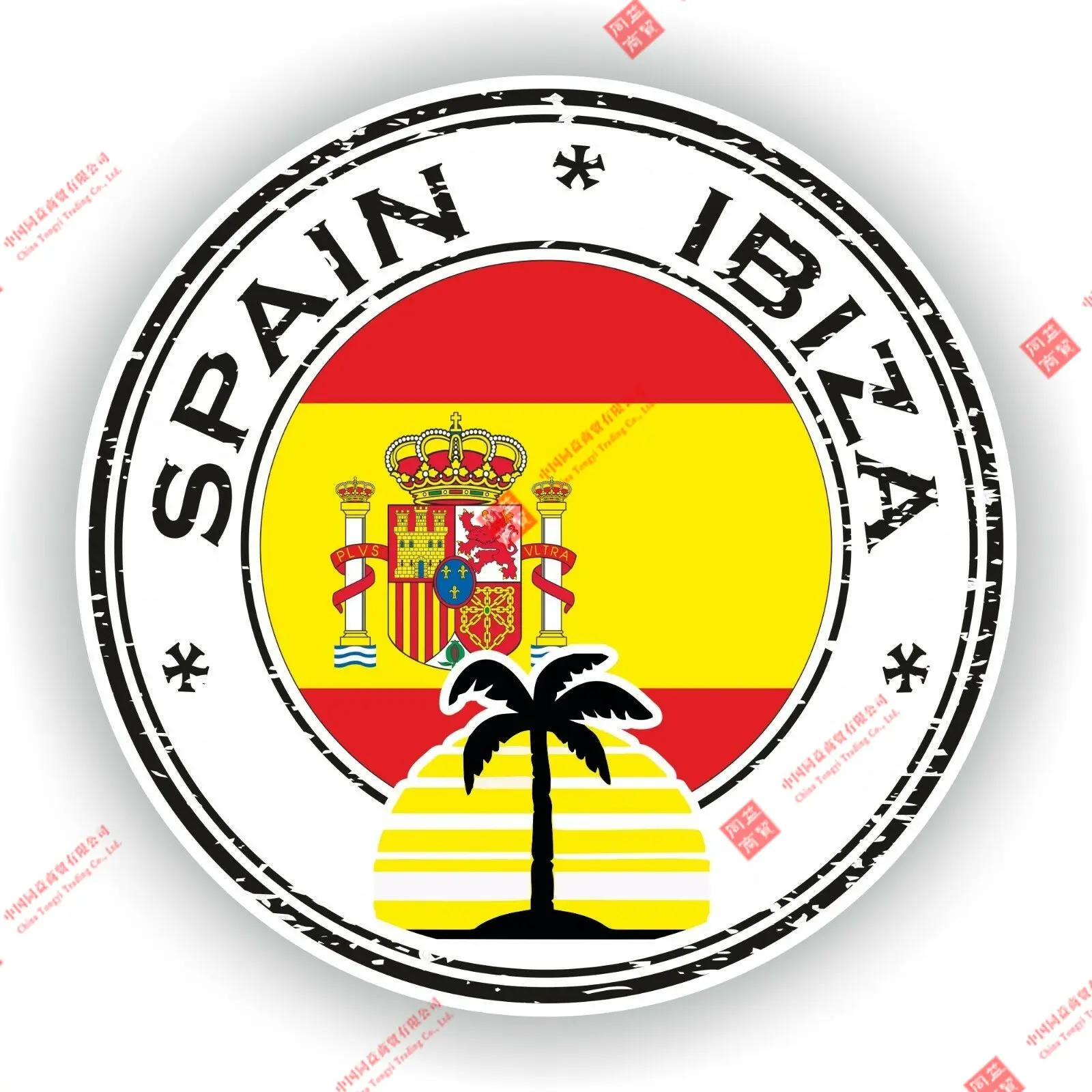 Personality Spain Ibiza Stamp Seal Car Stickers Decals Accessories Auto Decorative Stickers PVC