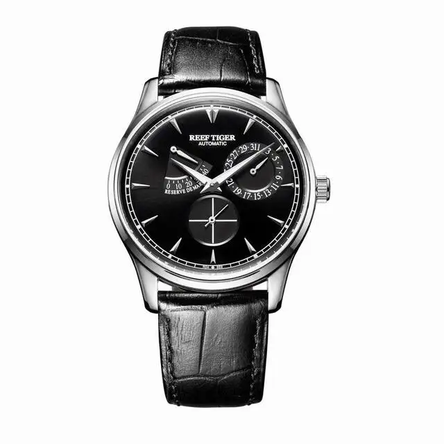 

Reef Tiger Mens Automatic Watches Luxury Male Mechanical Wristwatch Waterproof Sapphire Power Reserve Leather Strap RGA1980