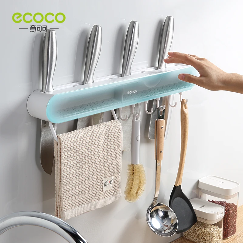 

ECOCO Multifunctional Wall-Mounted Kitchen Knife Storage Container Cutlery Organizer Kitchen Knives Holder Utensils Organizer