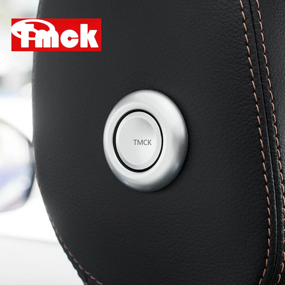 

For Jaguar F-Pace X761 XE X760 XF/XFL X260 E-PACE Chrome Car Headpillow Headrest Lifting Button Adjusting Decorative Cover Trim