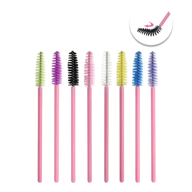 Brosses à cils jetables, 100 pièces/lot, baguettes de Mascara, maquillage cosmétique, couleur bleu jaune, kits d'outils de brosses à cils en plastique