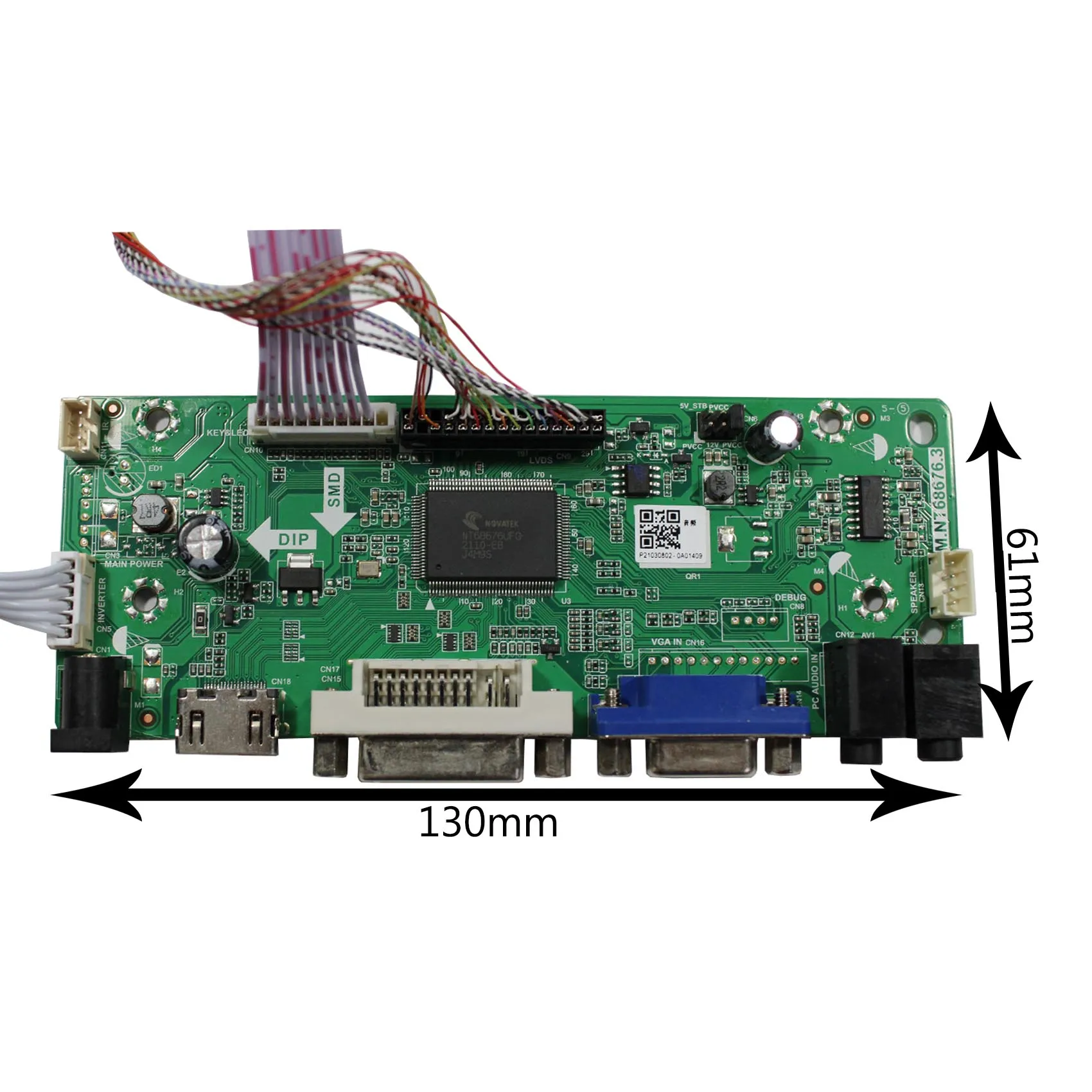 Compatible with LCD 12.3inch 1920x720 HSD123KPW1-A30 HSD123KPW2-D10 HD-MI DVI VGA AUDIO LCD Controller Board