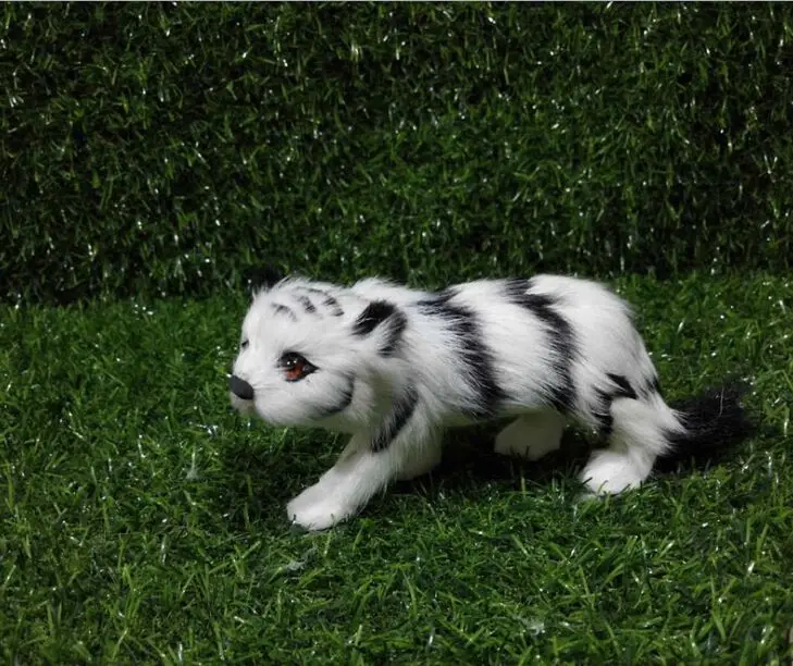 Cute White Tiger Model Simulation Polyethylene & Furs Real Life Small Animal Gift 17x9cm Cute Home Decor Toy