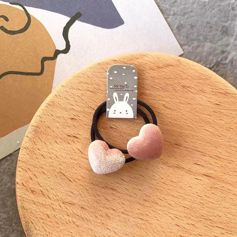 2 pezzi di velluto cuore plaid stella pulsante fasce elastiche per capelli corda per capelli in gomma cravatta per capelli per ragazze scrunchie porta coda di cavallo accessori per gomma