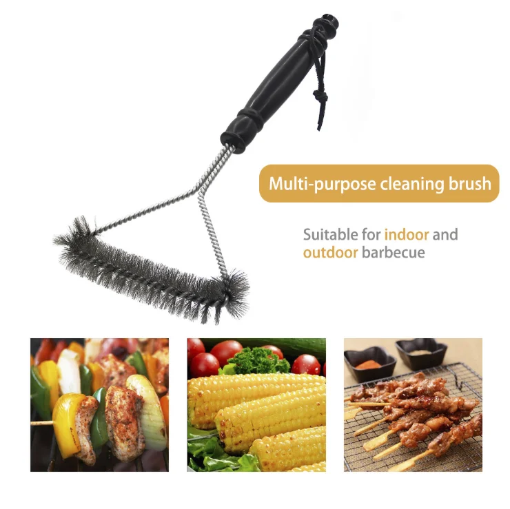 

Barbecue Cleaning Brush kitchen Cleaning Tools Stainless Steel Wire Cleaning Accessories Rust Removal Tools Antiskid Handle
