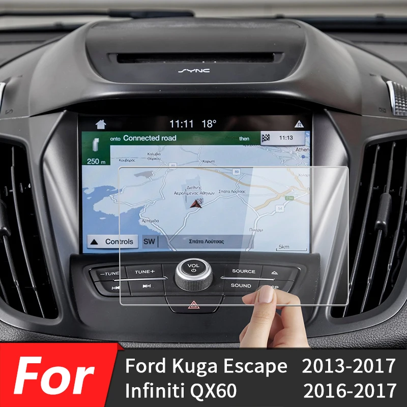 

8 Inches Car GPS Navigation Screen Glass Steel Protective Film For Ford Kuga Escape 2013 - 2017 For Infiniti QX60 2016-2017
