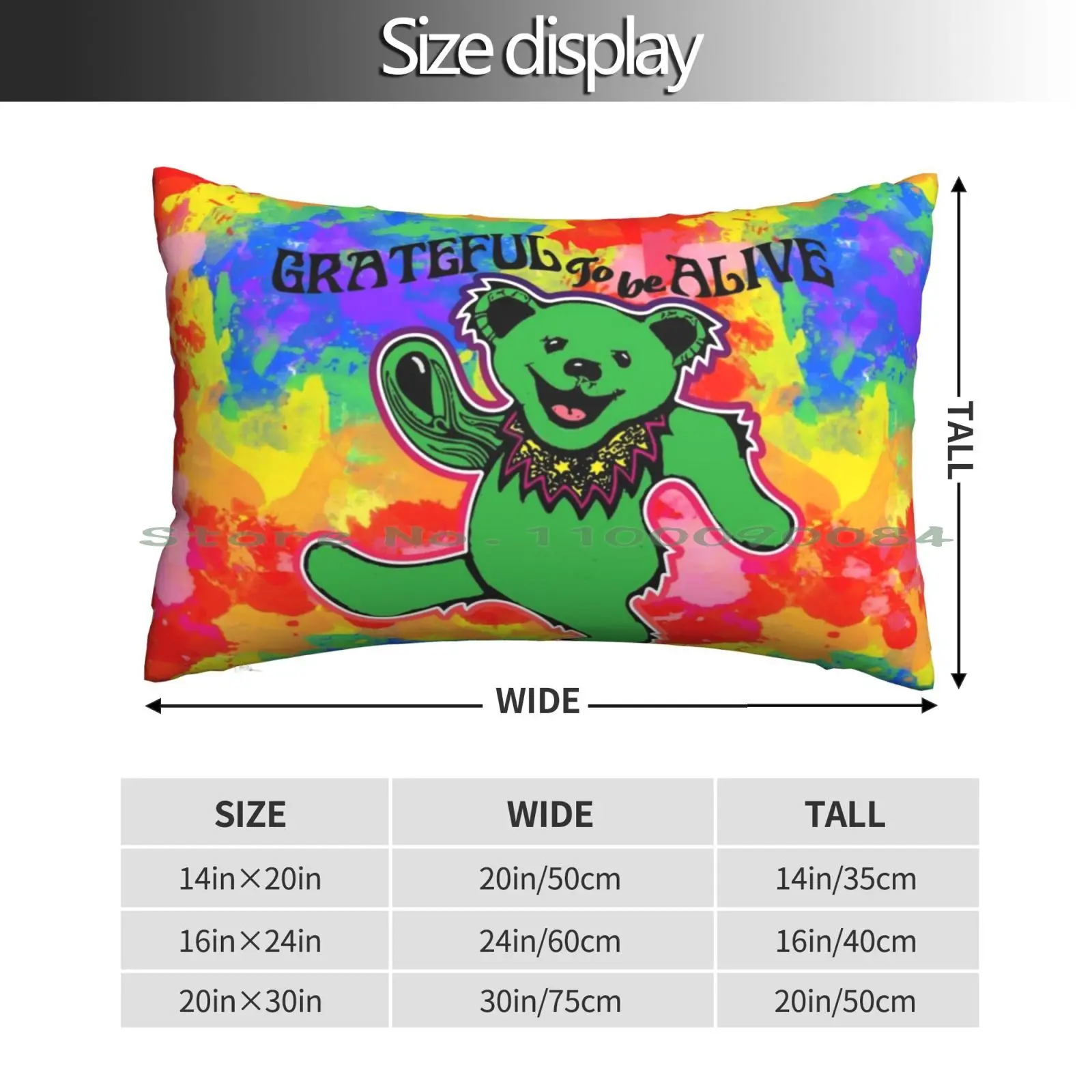 Grateful To Be Alive Tiedye Pillow Case 20x30 50*75 Sofa Bedroom Fall Stuff Autumn Stuff Maple Leaf Long Rectangle Pillowcover