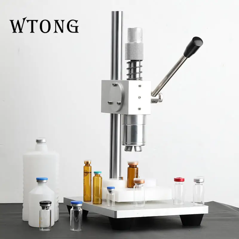 WTONG New Design WT-90ZX Manual Capping Machine for Ampoules Bottle Oral Liquid Bottles Vials Crimper Capper Machine