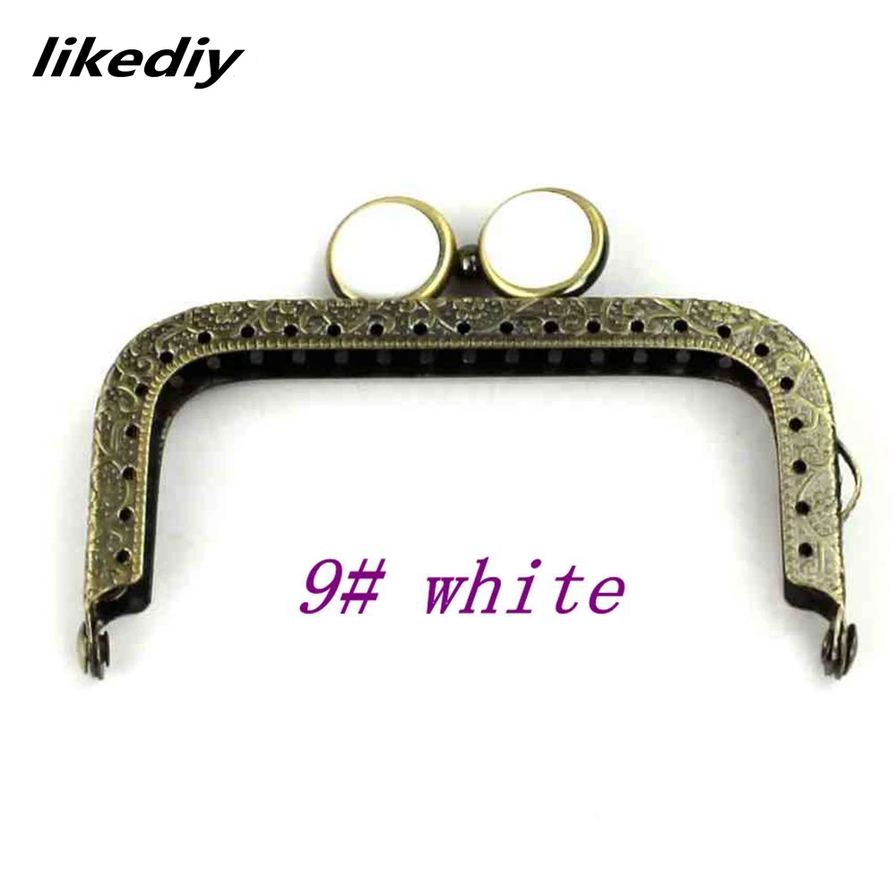 10 Pcs/Lot 8.5 CM Square Antique Bronze Flat Bead Metal Purse Frame Kiss Clasp Bag Accessory