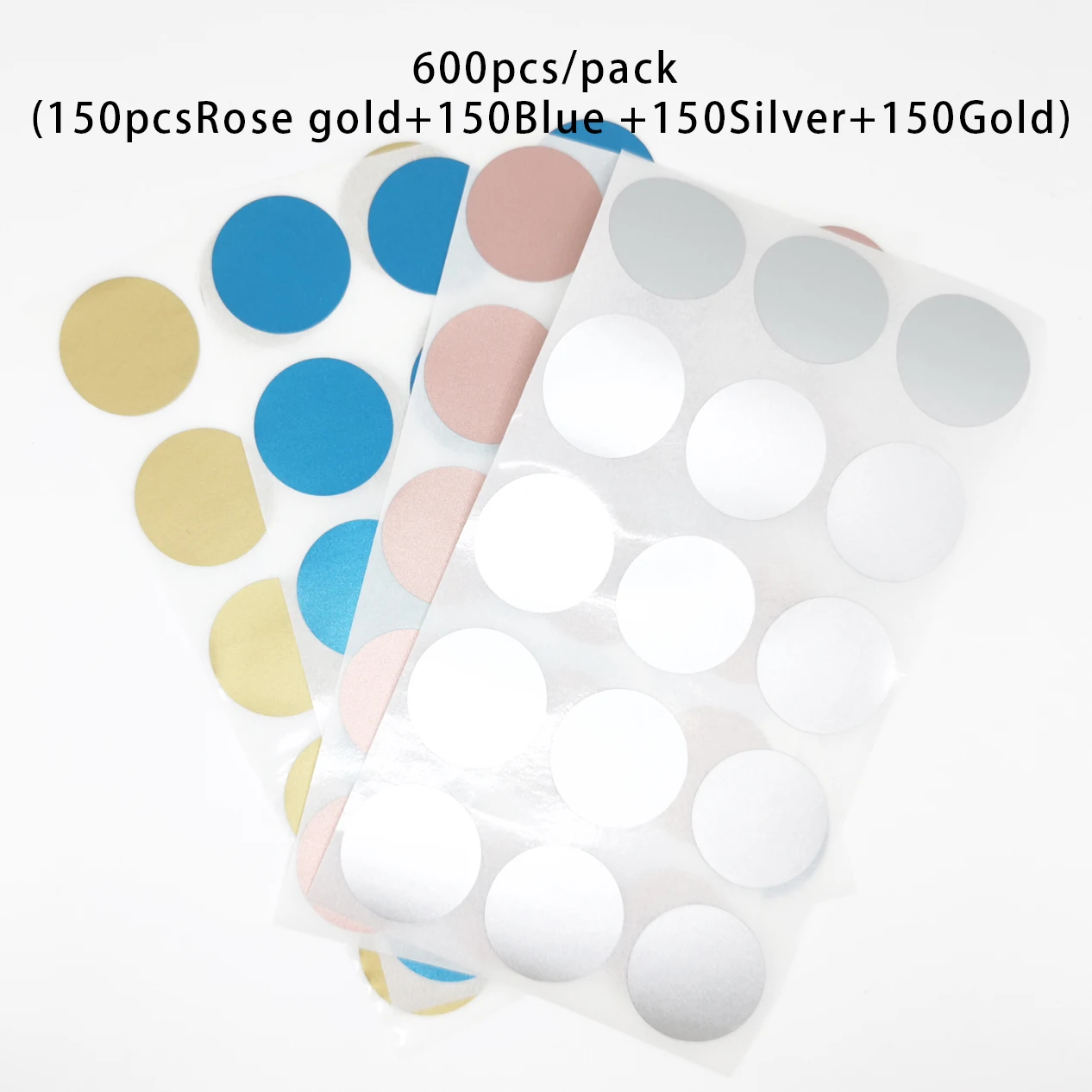 

600PCS 1"Inch (150pcsX4Color) Scratch Off Stickers Round 25mm Blank For Secret Code Cover Home Game Wedding Message