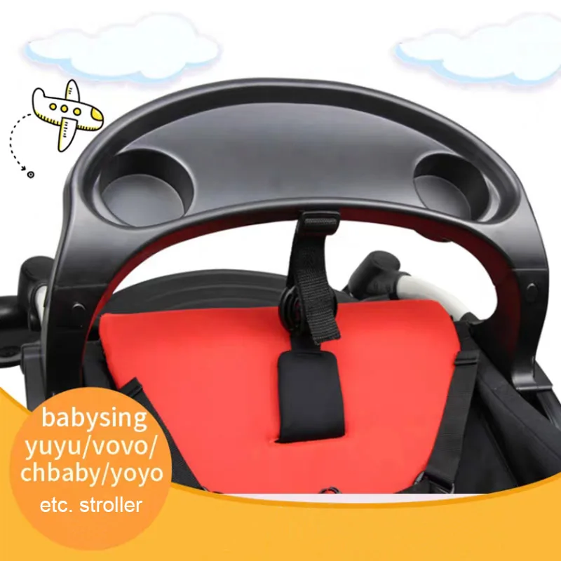 Plato de cena para cochecito de bebé Yoya como portavasos con reposabrazos, accesorios de carro con función Compatible con Vovo YuYu Chbaby