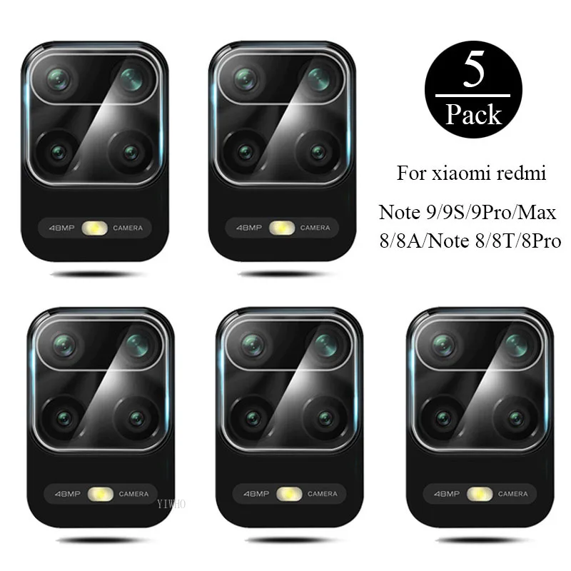 5Pcs Back Camera Lens for Xiaomi Redmi Note 9 Pro Max 9S 10 9t Protector Tempered Glass Screen Film Xiomi Redmi 8a Glass 9 S 8 T