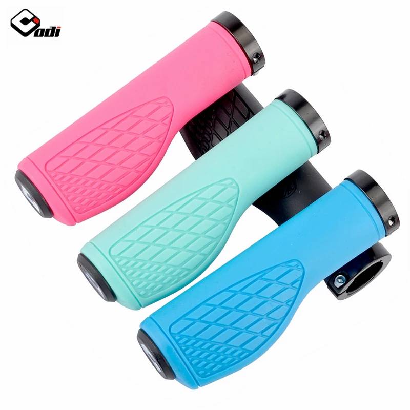 Odi Bicycle Handlebar Grips Silicone 22.2mm Anti-slip Mountain Bike Handle with Lock Ring Fit for Brompton MTB BMX Folding Bike