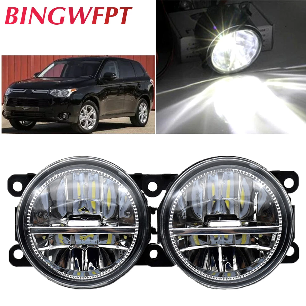 2pcs Car Front Bumper 12V LED fog Lights For Mitsubishi Outlancer 3 2013 For Mitsubishi Outlander ZJ 2012~2015 Halogen lamps