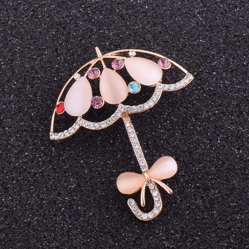 Xingyunday Korean version of the popular cute umbrella high-end opal brooch colorful fashion brooch shawl buckle pop brooch