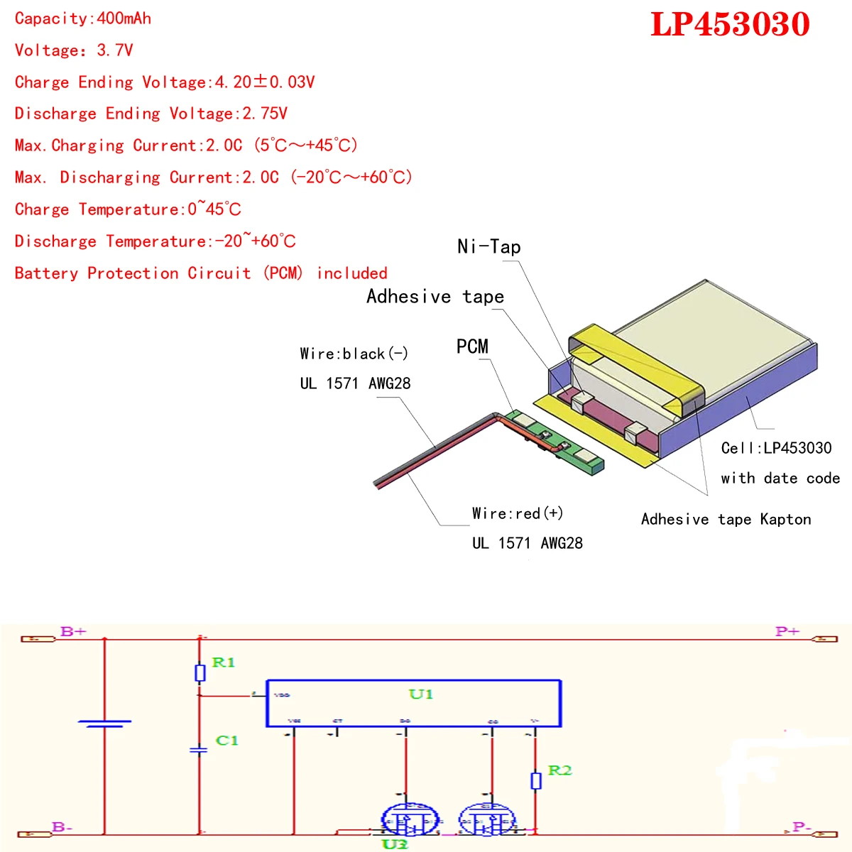 3.7v 453030   Bateria litowo-polimerowa 400 mah do akumulatora polimerowego MP3 MP4 MP5 GPS Bluetooth