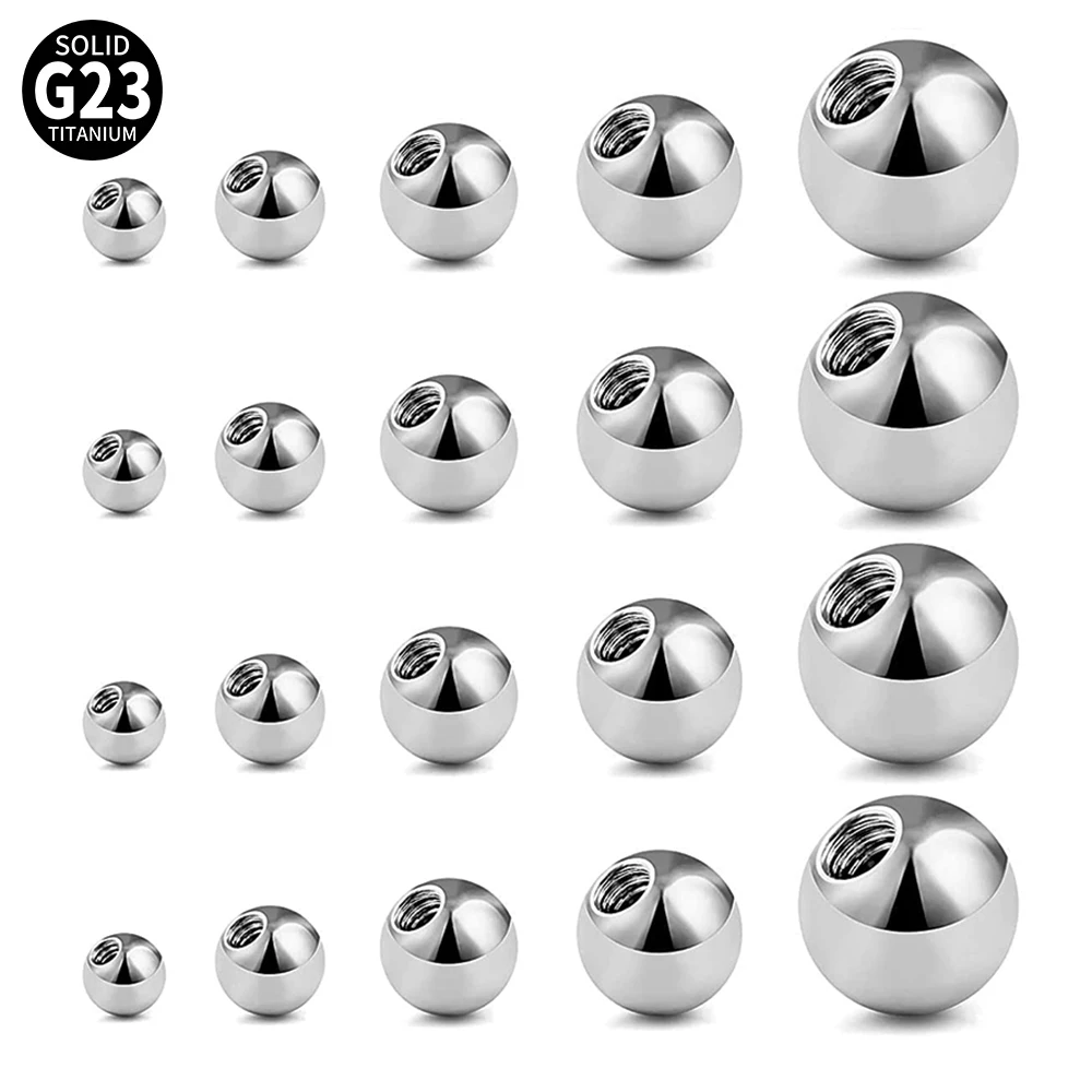 

10pcs/Lot G23 Titanium Screw Balls Replacement Accessories Body Piercing Jewelry 14G 16G Belly Bar Nose Ring Tongue Lip Retainer