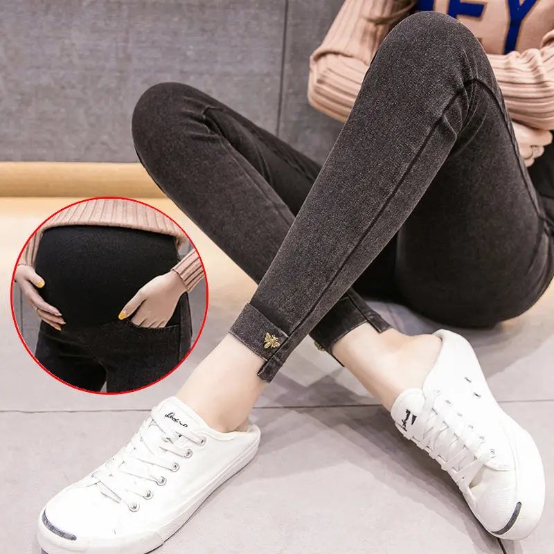 New Jeans Women Pregnancy Maternity Clothing Jeans Black Pants For Pregnant Women Clothes Nursing Trousers Denim Jeans Womens