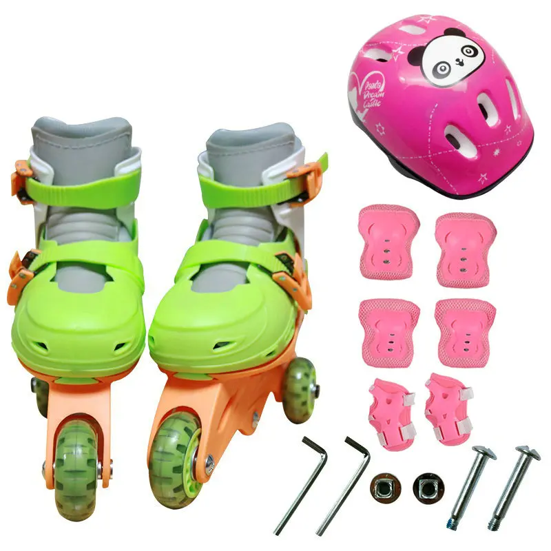 Adjustable Washable Kids Roller Skate roller shoes 3 Wheels Ice Skates Roller Skates Skating Shoes Mappable Single row roller