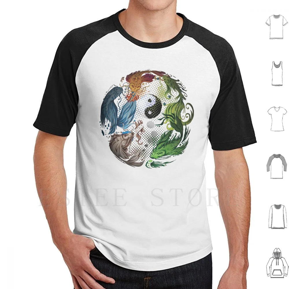 Yin Yang With Koi Fish Tai Chi T Shirt Men Cotton 6xl Hybridgothica Waterbender Taichi Chigong Chi Kung Qigong Water Tribe The