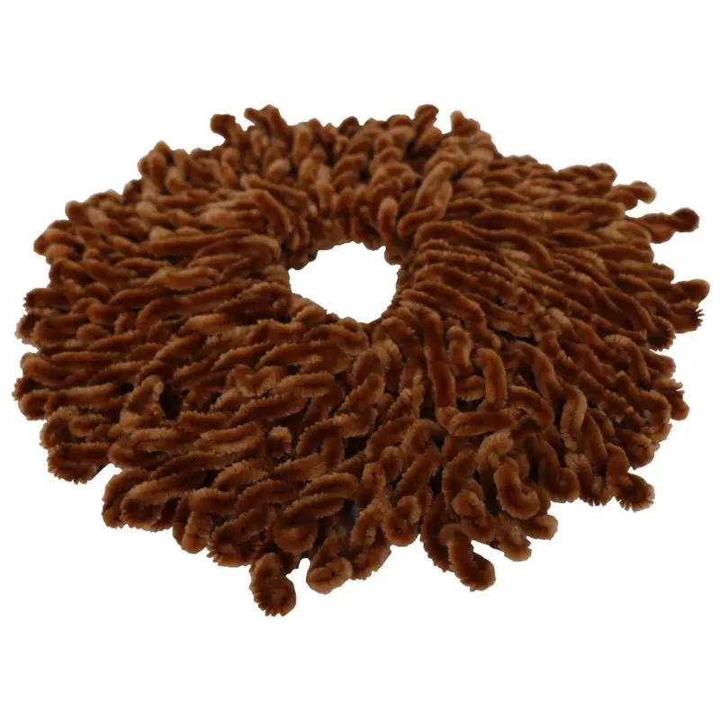 Muslim Women Fluffy Velvet Hijab Scrunchies Solid Color Plain Big Hair Ring Tie Bun Clip Flexible Rubber Band Headwear