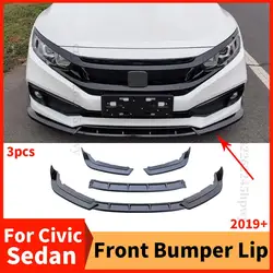 Honda Civic 10 세대 세단용 전면 범퍼 립 친, 고품질 프로텍터 바디 키트, 튜닝 트림 스타일링, 2019 2020 2021 2019 +