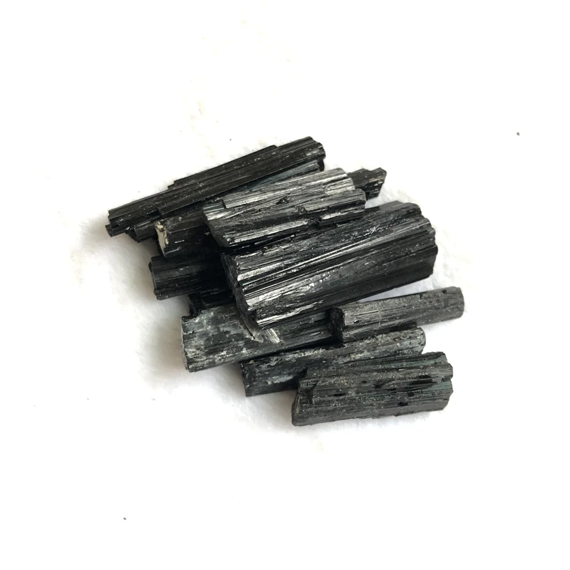 100grams/pack Natural Black Tourmaline Tube, Raw Gem Pendant Warp,Rough Material Specement,Tiny Tourmaline,size 30mm+ length