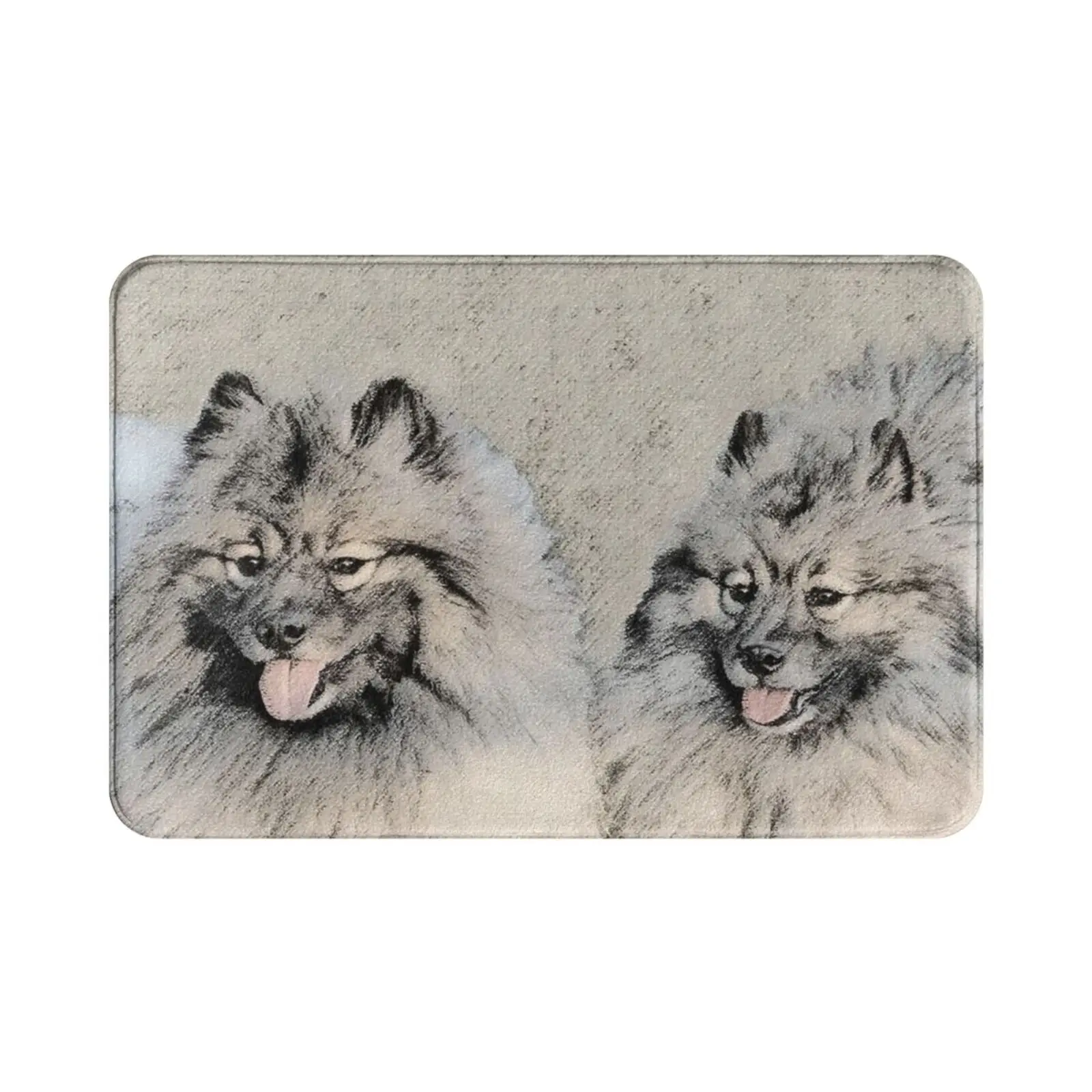 Keeshond Brothers Carpet Mat Rug Cushion Soft Non-Slip Keeshond Keeshonden Wolfspitz Dutch Barge Smiling Dutchman Chien