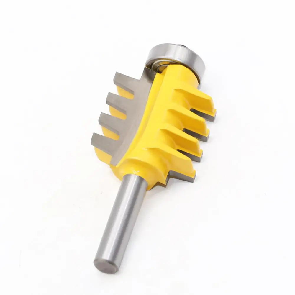 Broca de enrutador de pegamento de junta de dedo Reversible, Riel de vástago de 8mm,6mm,1/4, herramientas eléctricas, cortador de madera, cono de