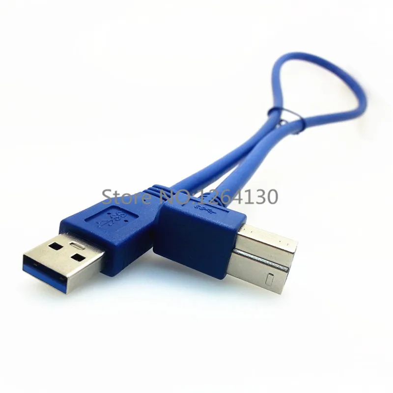 USB 3.0 A męski na prawy kąt 90 stopni USB3.0 typ B męski kabel AM/BM szybki kabel do drukarki 0.3m/0.6m/1m/1.8m/3.m