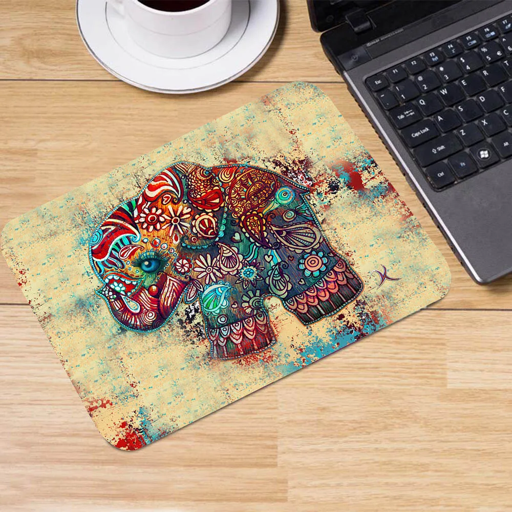 

Cartoon Oil Painting Animal Elephant Small Mouse Pad Office Computer Keyboard Pad Wholesale Kawalili Gaming Accessories Desk Mat