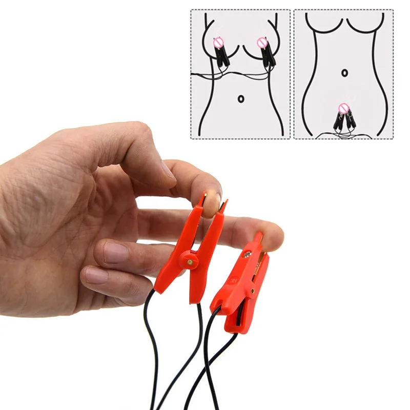 BDSM Electric Shock Accessory,Nipple Clamps Clitoris Clip Stimulator Labia Clips Sex Game Breast Massage Flirting Toy For Couple