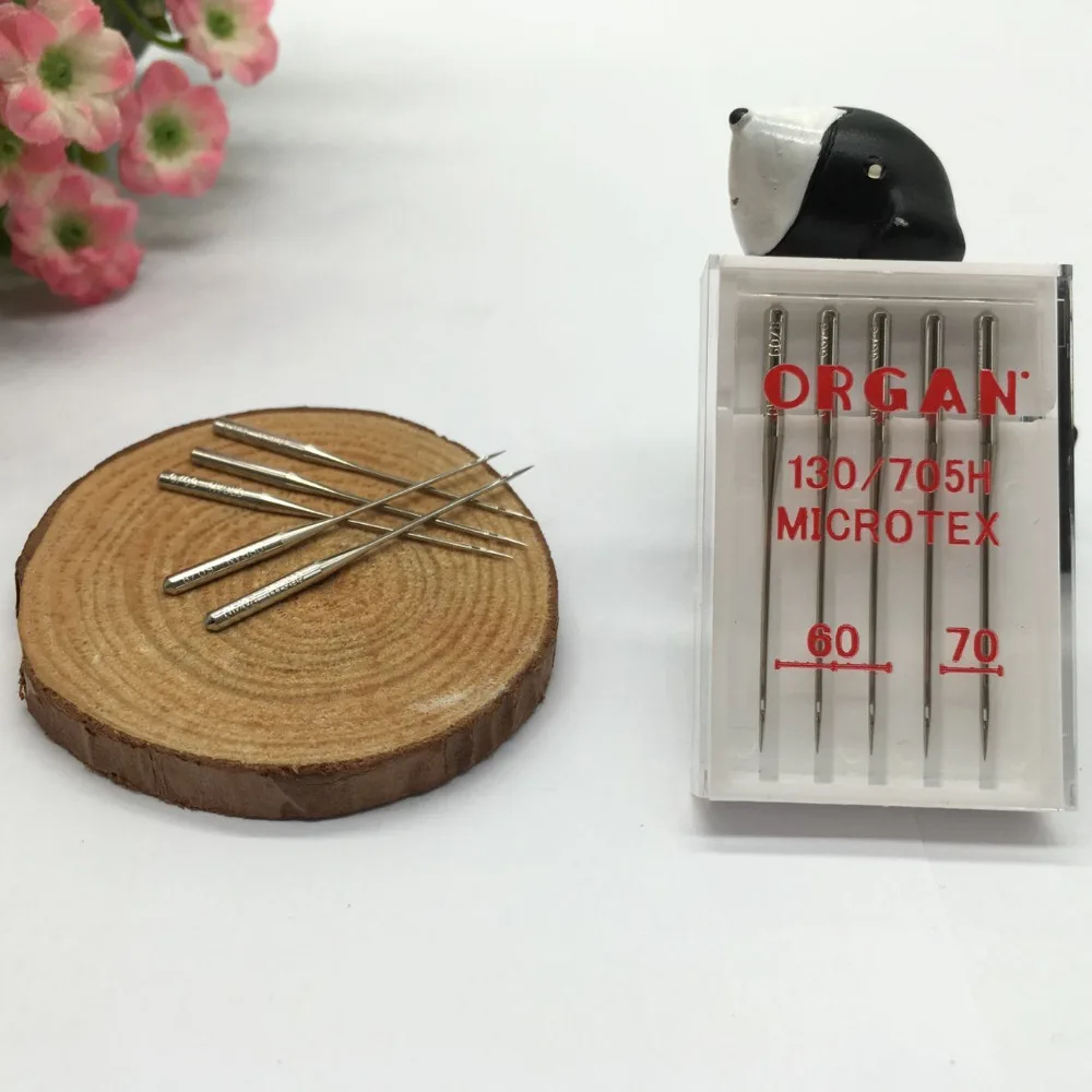 Organ Needle Domestic Sewing Machine Parts Microtex Sewing Needles 70/10 ESpecially Good For Microfabrics Silk etc (1pack=5pcs).