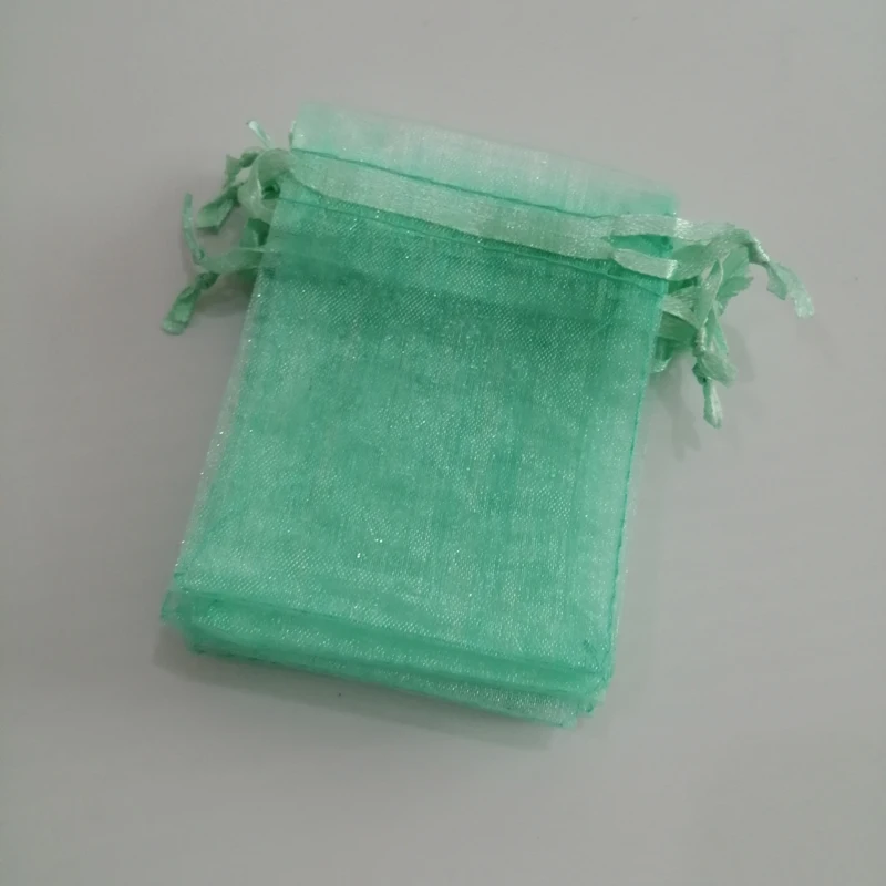 1000pcs Light Green Fashion Jewelry Bag Organza Gift Bag Small Drawstring Bag Fabric Bag Women for Jewelry Packaging Display Diy