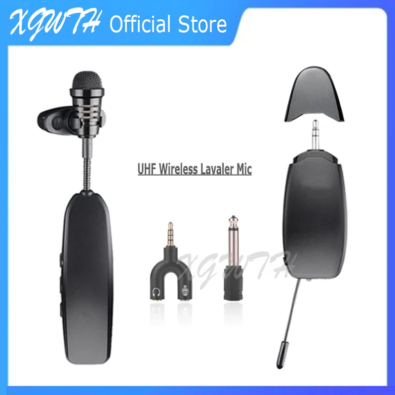 

Wireless Lavalier Microphone Condenser Lapel Collar Clip-on Mic for Audio Voice Amplifier Camera Recording Phone Android Youtub