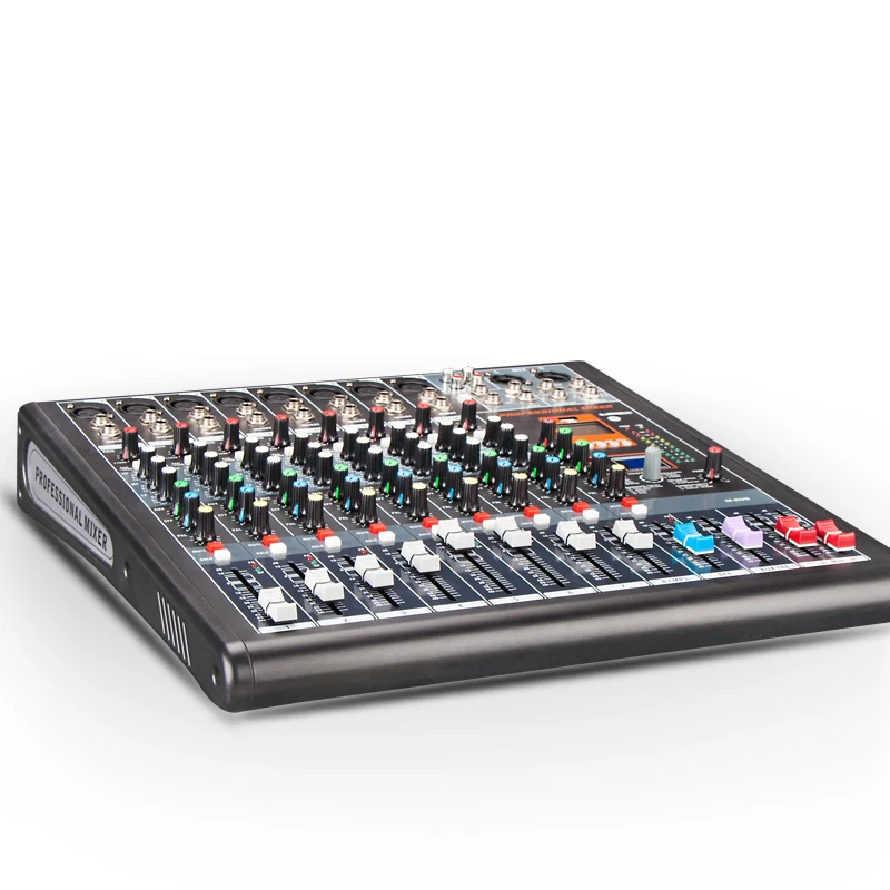 Professional Audio Mixer para Reunião de Conferência, DJ Console com USB, DSP, Line Array Speaker, Palco, Clube, 8, 12 Canais