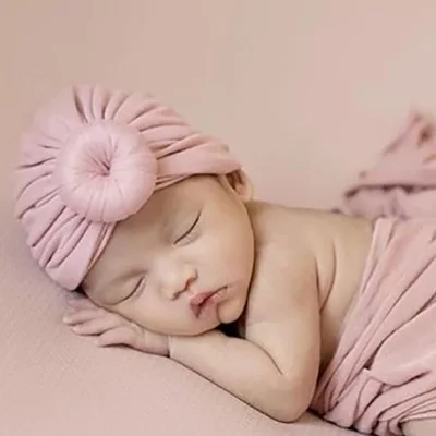 Newborn Solid Color Donut Sanils Hats BeBes Head Turban Hood Knot Baby Girls Cap Hat Unisex Cotton Soft Head Hoop Infant Beanie