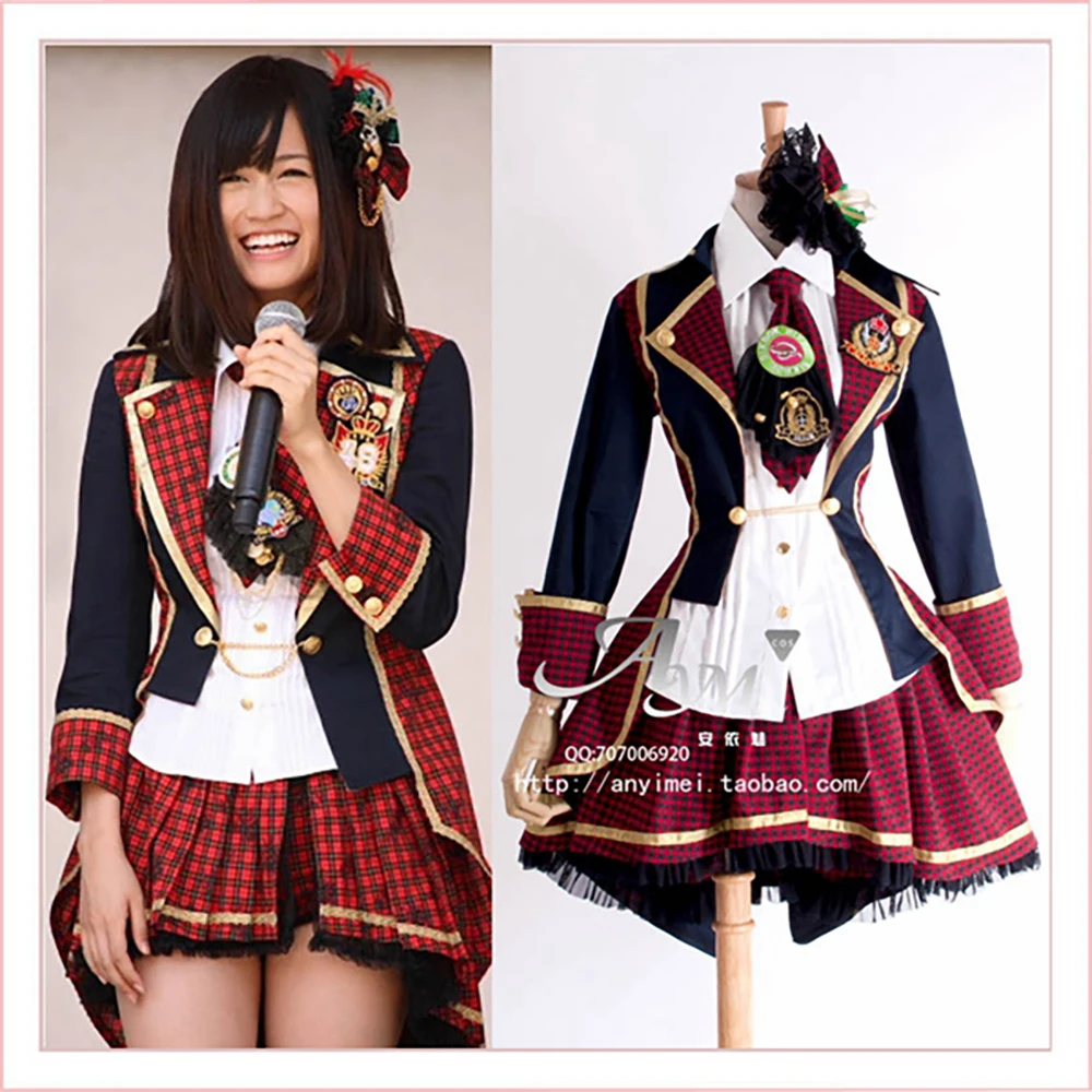 

fondcosplay Japan's singing group team Atsuko Maeda akb dress 48 Outfit cosplay Costume Custom-made[G674]