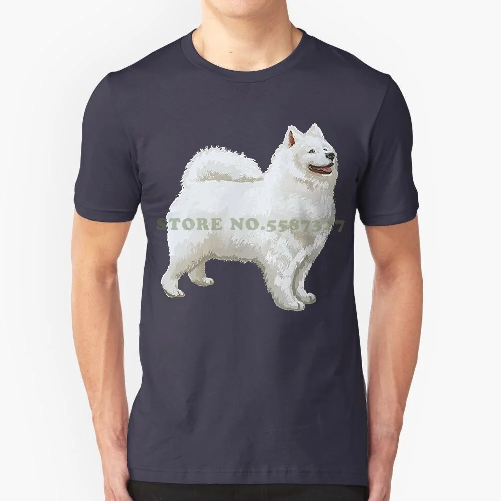 Round Neck Best Selling Male Natural Cotton Shirt Samoyed Dog T Shirt Tshirt I Love Samoyed