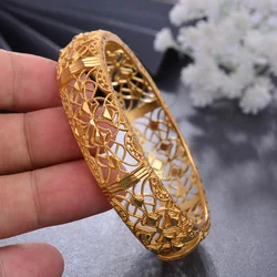 Gold colour Bangles For Women/Girl Middle Eastern Jewelry Classic Curved waves Copper Bracelets Jewelry Gifts