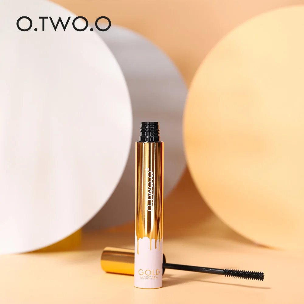 O.TWO.O Mascara 3D allongement des cils noirs Extension des cils cils cils brosse beauté maquillage longue tenue couleur or Mascara