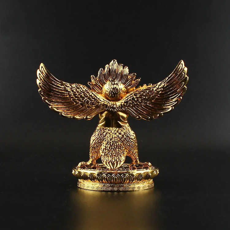 Garuda Buddhist Statue - Handmade Copper Alloy Figurine of the Golden Winged Bird, Protector Deity